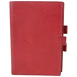 Hermès Small Red Epsom Leather Agenda 1020h36