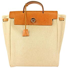 Hermès Beige x Brown Toile Sac a Dos Herbag 2-in-1 Tote Bag 9her1020