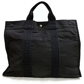 Hermès Tout Herline Cabas Fourre 871782 Gray Canvas Tote