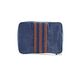 Hermès Zip Around Wallet 14hr0226 Blue X Red Canvas Clutch