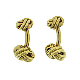 Tiffany & Co. Schlumberger 18K Yellow Gold Woven Knot Cufflinks