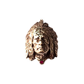 Indian Chief Head Sterling Silver Ring