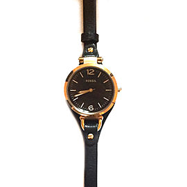 Fossil Georgia ES3077 Black and Rose Gold Tone Watch