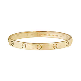 Cartier Love 18K Yellow Gold Bracelet Size 17