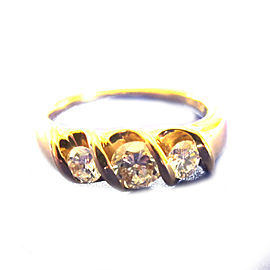 14K Yellow Gold and Diamond Ring Size 10