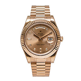 Rolex Day-Date II 218235 CDP Champagne Dial 18K Everose Gold President Automatic Men's Watch