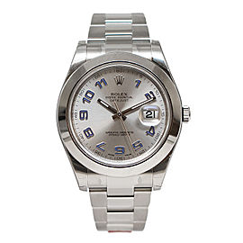 Rolex Datejust II 116300 Stainless Steel Blue Arabic Silver 41mm Watch