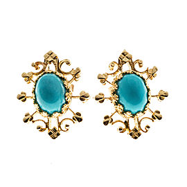 14K Rose Gold and Turquoise Earrings