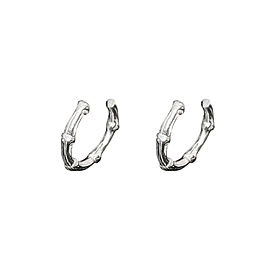 Tiffany & Co. Sterling Silver Bamboo Tiffany Hoop Earings