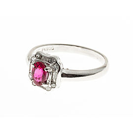 Platinum Ruby & Diamond Ring Size 6.25