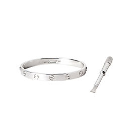 Cartier White Gold Love Bracelet Size 16