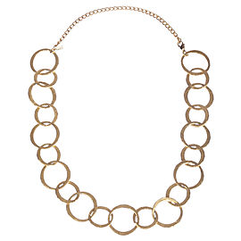 Kenneth Lane Hammered Circle Link Necklace