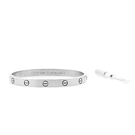 Cartier Love Bracelet White Gold Size 17