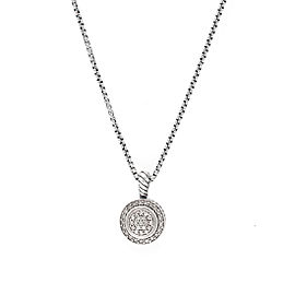 David Yurman Sterling Silver Petite Albion 0.25ct Diamond Pendant Necklace