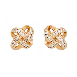 14K Yellow Gold 1.80ct. Diamond Ribbon Earrings