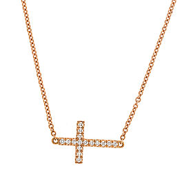 Bony Levy 18K Yellow Gold Reversible Diamond Cross Pendant Necklace