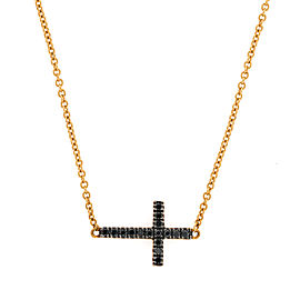 Bony Levy 18K Yellow Gold Reversible Black Diamond Cross Pendant Necklace