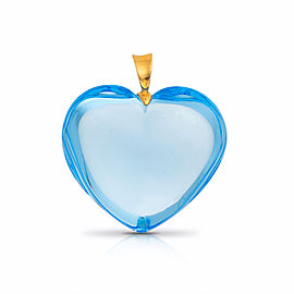 Baccarat Blue Crystal Heart Pendant