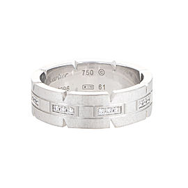 Cartier Tank Ring 18k White Gold with Diamonds Size 9.5