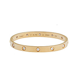 Cartier Love Bracelet 18k Yellow Gold 10 Diamonds Size 17