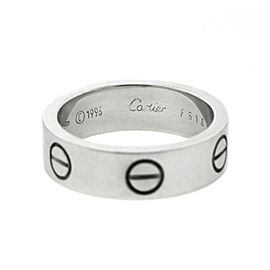 Cartier 18k White Gold Love Ring Wide Band Ring