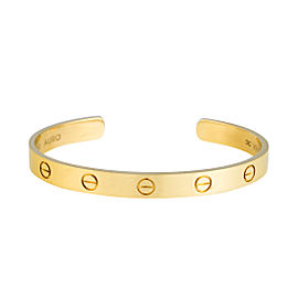 Cartier Love Open Cuff 18K Yellow Gold Size 17