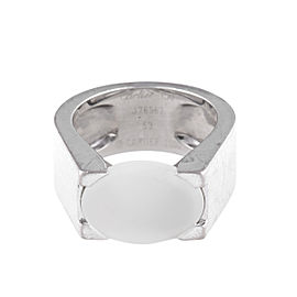 Cartier 18K White Gold Moonstone Ring Size 6.75