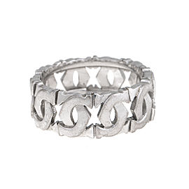 Cartier 18K White Gold C Wide Ring Size 9