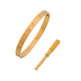 Cartier Love 18K Yellow Gold Bracelet Size 19