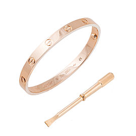 Cartier Love 18k Rose Gold Bracelet Size 17