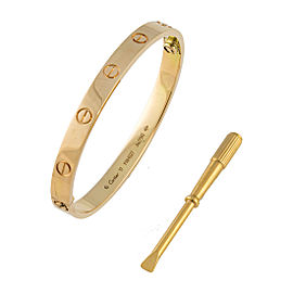 Cartier 18K Yellow Gold Love Bracelet Size 17