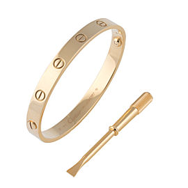 Cartier 18K Yellow Gold Love Bracelet Size 17