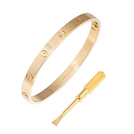 Cartier 18K Yellow Gold Love Bracelet Size 19