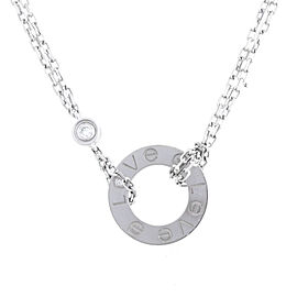 Cartier Love 18K White Gold Mini Diamond Necklace