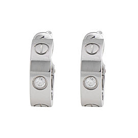 Cartier Love 18K White Gold Diamond Huggie Earrings