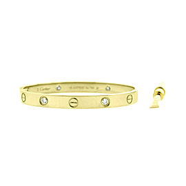 Cartier Love Bracelet 18k Yellow Gold Half Dia Size 19