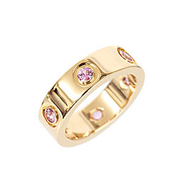 Cartier 18K Rose Gold Full Pink Sapphire Love Ring