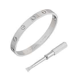 Cartier Love 18K White Gold Bracelet Size 16