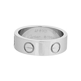 Cartier Love 18K White Gold Ring Size 4.75