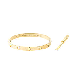 Cartier 18k Yellow Gold Love Bracelet Size 18