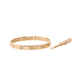 Cartier Love Bracelet Rose Gold with 4 Diamonds Size 16