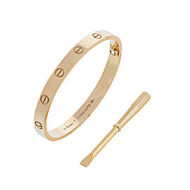 Cartier Love 18K Yellow Gold Bracelet Size 17