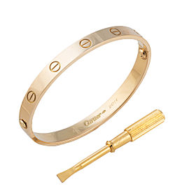 Cartier Love 18K Yellow Gold Bracelet Size 17