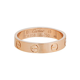 Cartier Mini Love 18K Rose Gold Ring Size 4.75