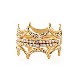 Jado Crown Sunshine Quartet 18k Yellow Gold Diamonds Ring