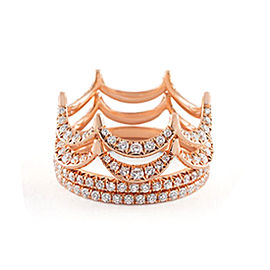 Jado Crown Rose Provence Quartet 18k Rose Gold Diamonds Ring