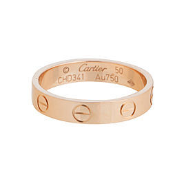 Cartier Mini Love 18K Rose Gold Ring Size 5.25