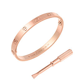 Cartier 18K Rose Gold Love Bracelet Size 17