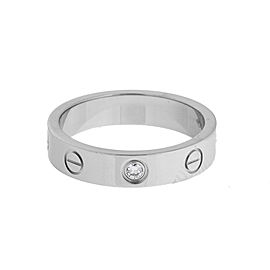 Cartier Love 18K White Gold Diamond Ring Size 5.25