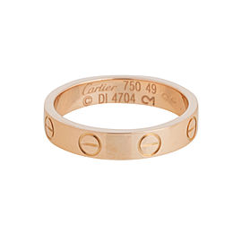 Cartier Mini Love 18K Rose Gold Ring Size 4.75